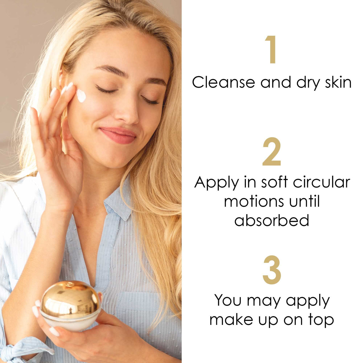 Premier open jar highlighting cream texture and easy absorption benefit