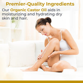 Premier Research Labs applying oil to scalp demonstrating hair hydration and easy massage