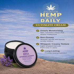 Premium Hemp Extract Daily held in hand showing 1.7 oz travel-friendly size
