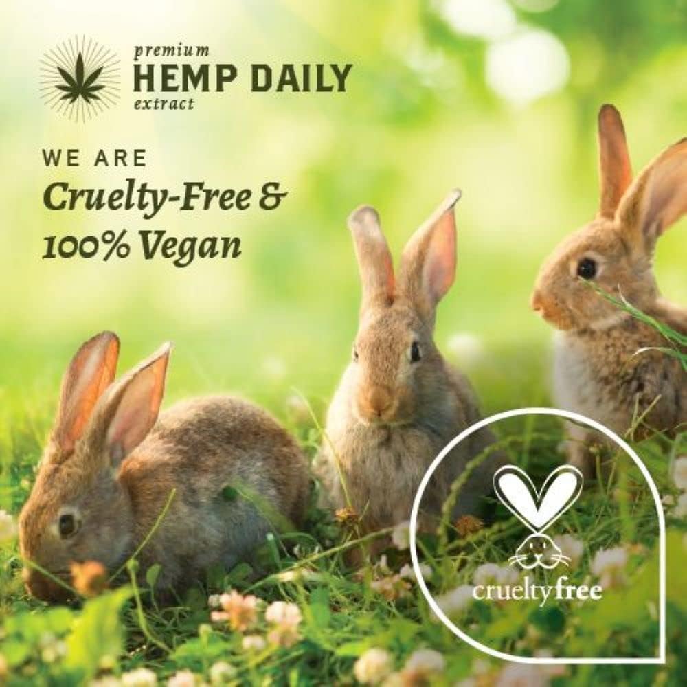 Premium Hemp Extract Daily cream being applied to hands, showing quick absorption benefit