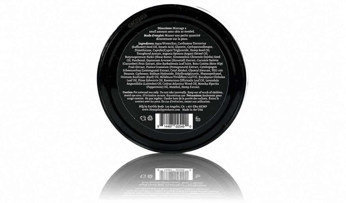 Premium Hemp Extract Daily open tub whipped texture visible, showing easy spreadability