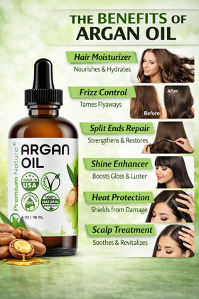 Premium Nature scalp massage using argan oil to hydrate and condition