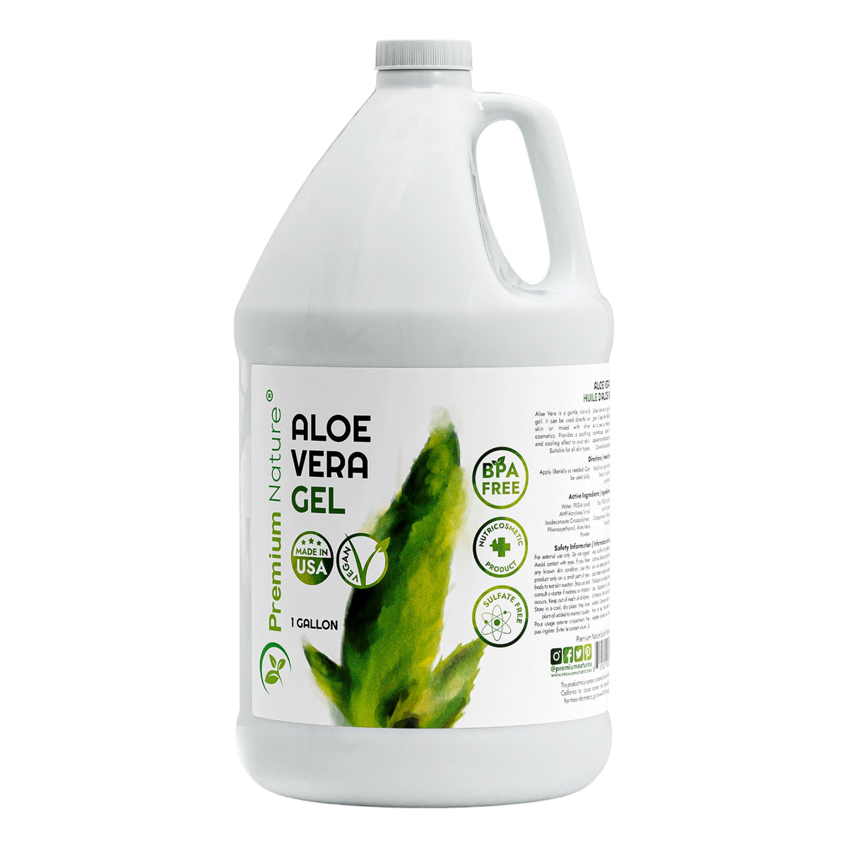 Premium Nature front gallon label showing product identity and benefits