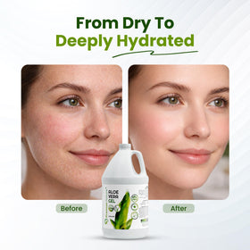 Premium Nature hand applying gel to face for quick absorbing hydration
