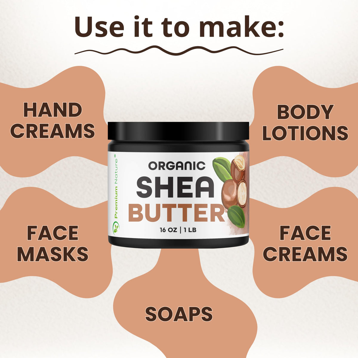 Premium Nature shea butter melting on hand demonstrating fast absorption