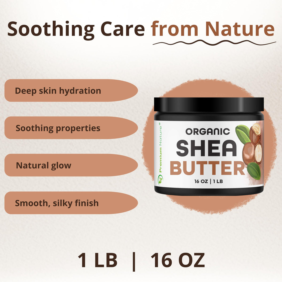 Premium Nature close-up texture of raw shea butter highlighting creamy consistency