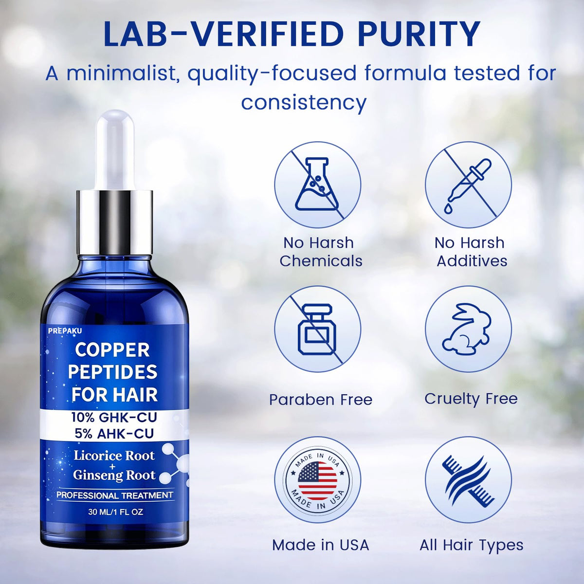 PREPAKU serum on hand demonstrating spreadability and non-greasy feel benefit