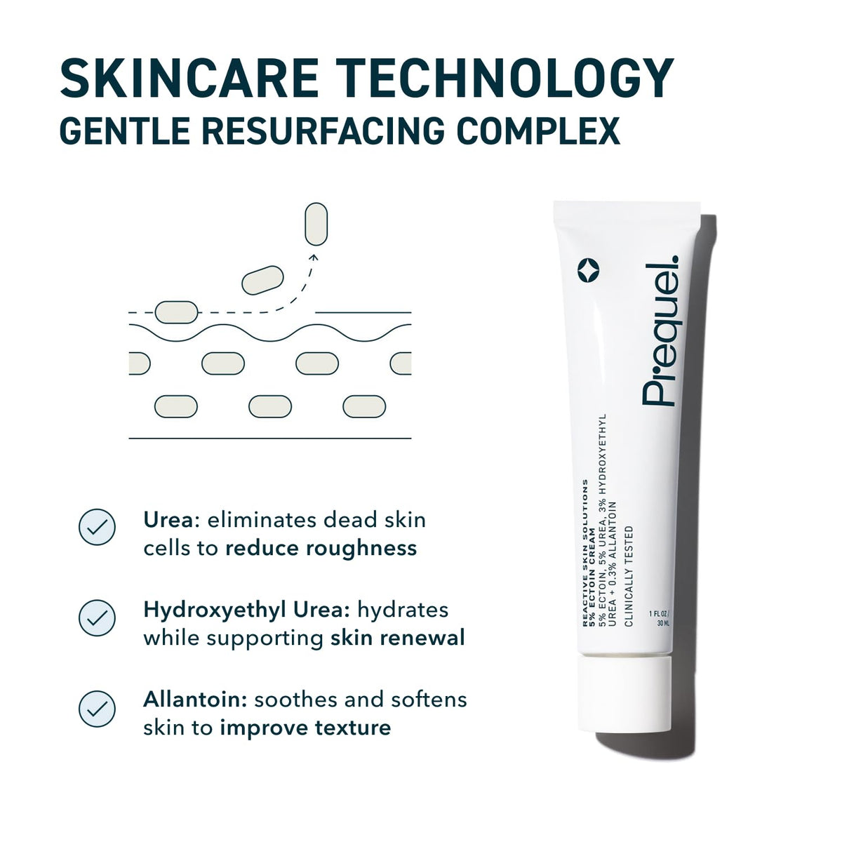 Prequel applying cream on hand to show non-greasy absorbency