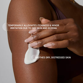 Prequel applied to knee and elbow showing targeted relief for rough patches