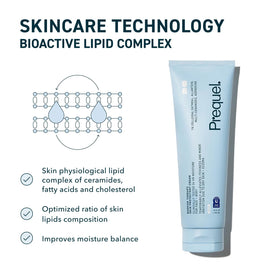 Prequel close-up applying to face to soothe dry sensitive areas effectively