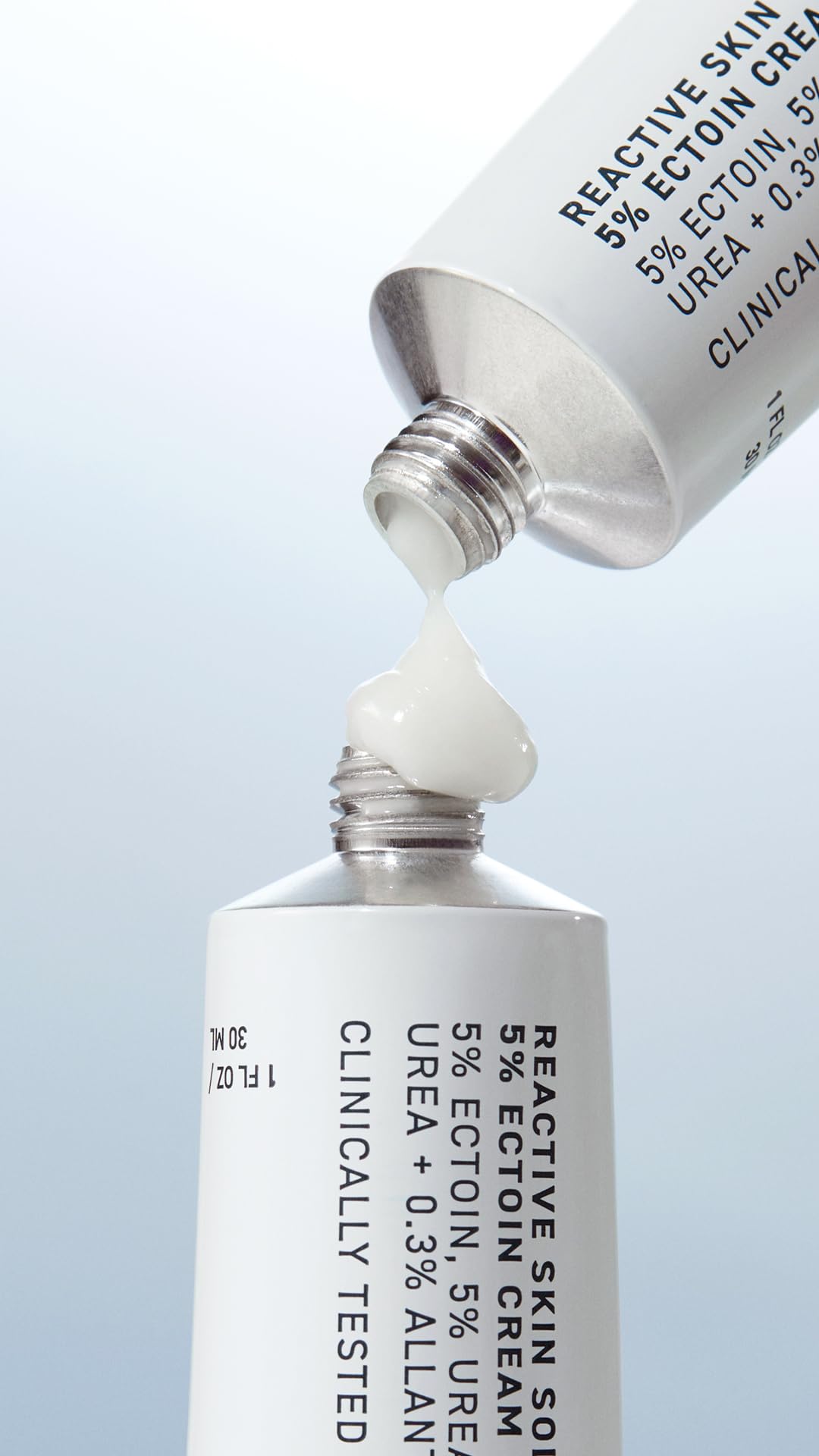 Prequel applying cream to elbow demonstrating relief of dry patches