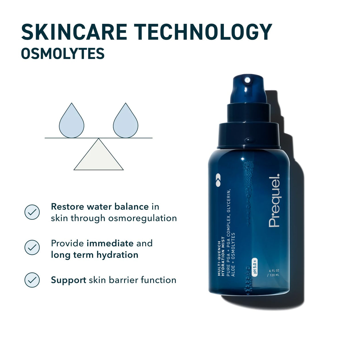 Prequel bottle on vanity lifestyle, convenient on-the-go hydration benefit