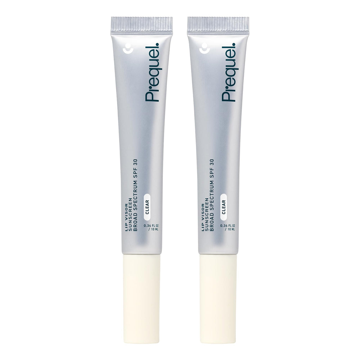 Prequel Lip Visor front packaging showing SPF 30 and clear balm benefit