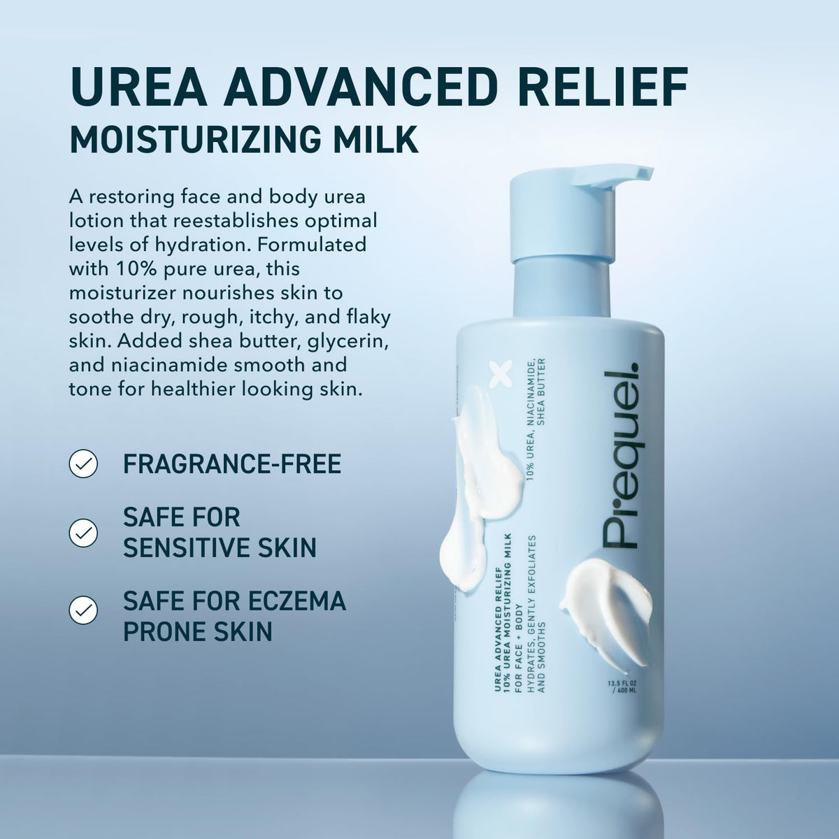 Prequel Skin pump dispensing lotion for easy hygienic application benefit