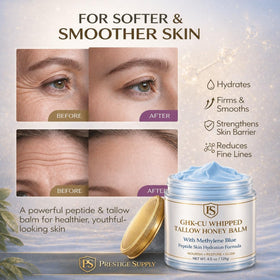 Prestige Supply neck and face use demonstrating targeted hydration for dry areas