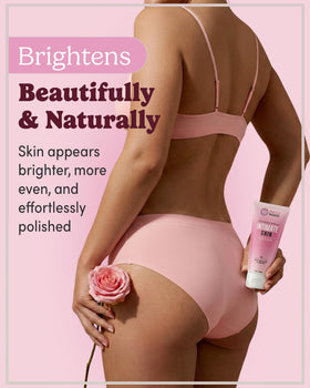 Pretty Privates being applied to underarm illustrating gentle brightening use
