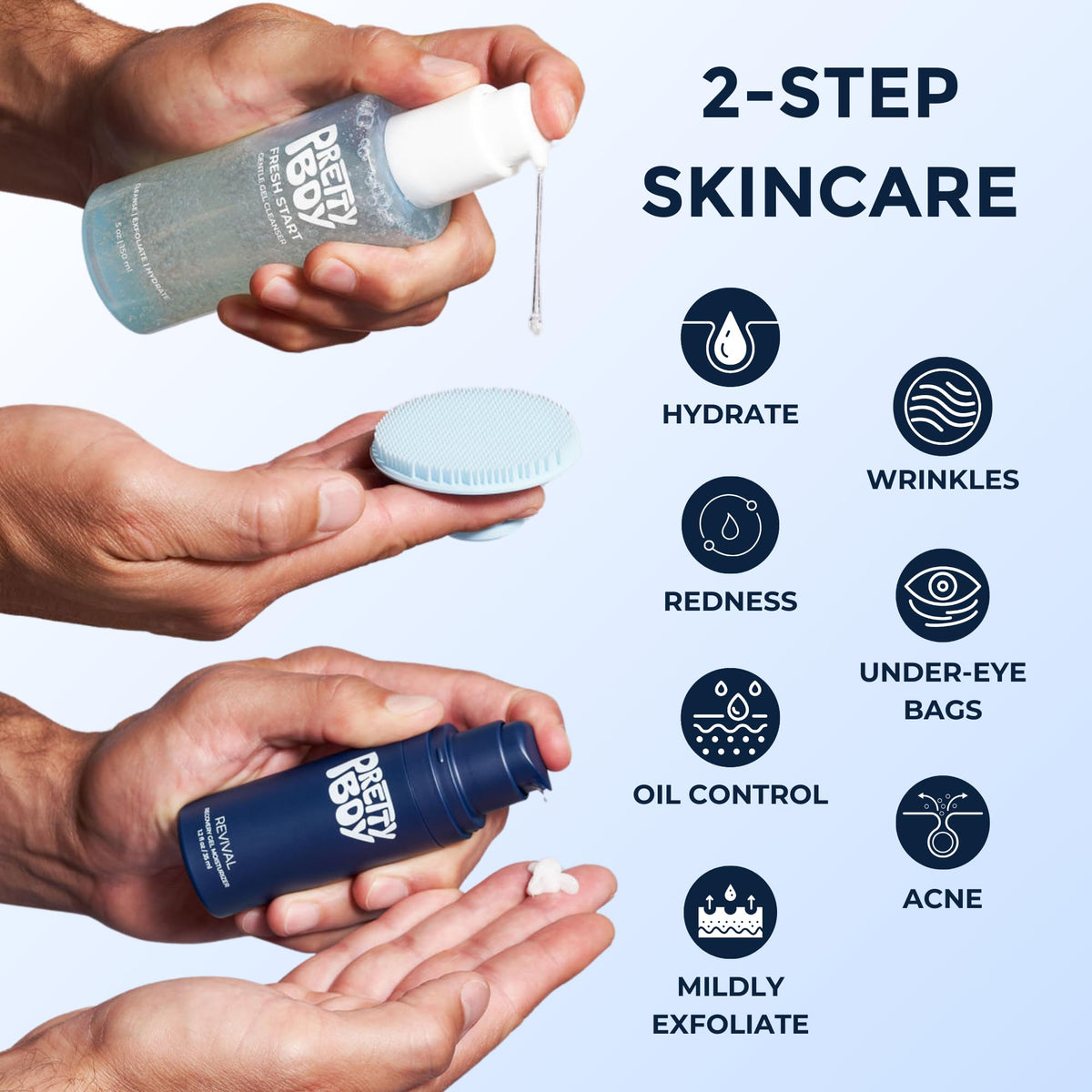 PrettyBoy three-pack size comparison illustrating value and travel readiness