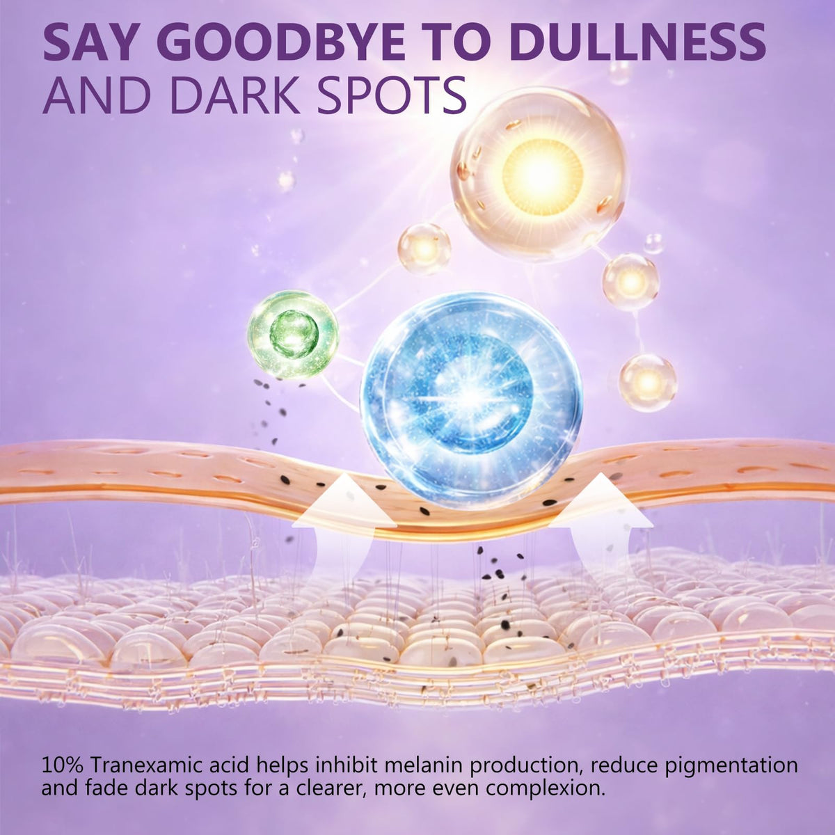 Prettypum pipette droplet landing on skin to show precise application