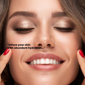 PRETTYSKIN serum applied on hand demonstrating smooth absorption and nourishment