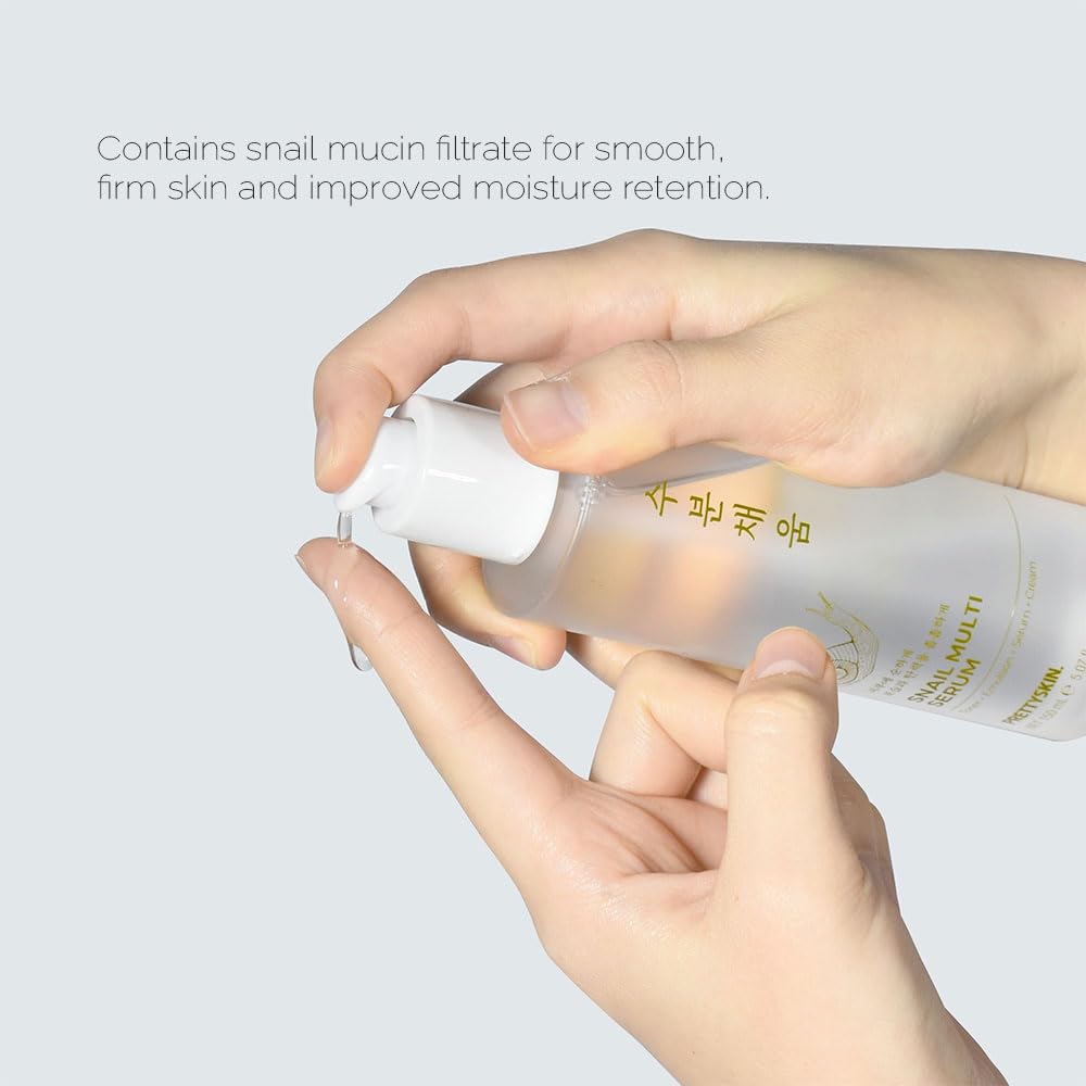 PRETTYSKIN viscous gel texture on fingertip showing rich hydration