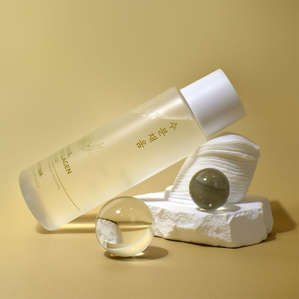 PRETTYSKIN toner on cotton pad showing easy application and refined skin texture