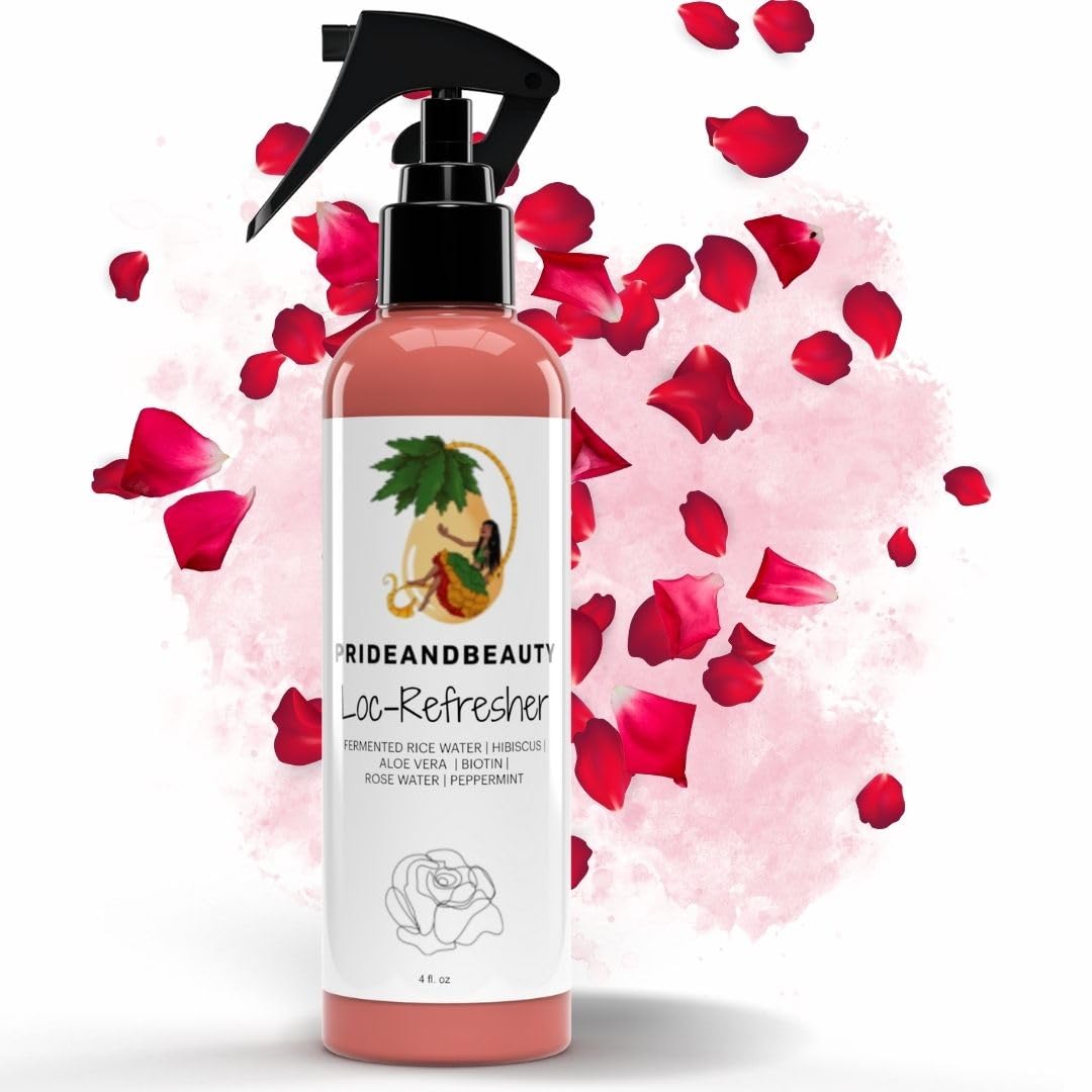 PRIDE AND BEAUTY misting spray in use refreshing locs and scalp