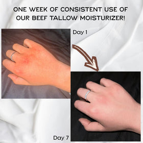 Primal Basics applied on back of hand demonstrating absorbable, non-greasy finish