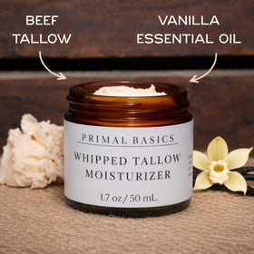 Primal Basics used on cheek closeup showing nourishing effect and gentle absorption