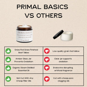 Primal Basics vanilla beans beside jar highlighting natural vanilla scent and purity