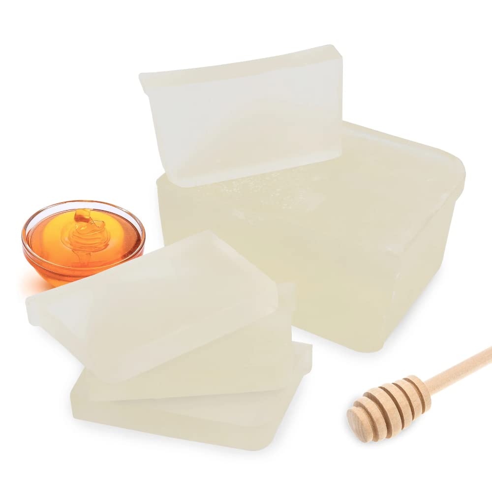Primal Elements honey soap base texture close-up highlighting smooth glycerin surface for silky lather