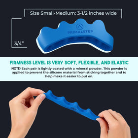 PRIMALSTEP separators positioned inside a shoe showing fit and reduced rubbing
