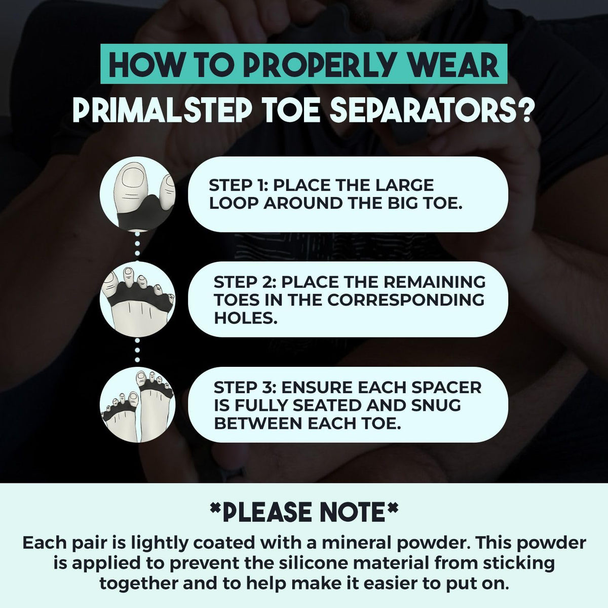 PrimalStep label and material markings showing silicone quality and durability