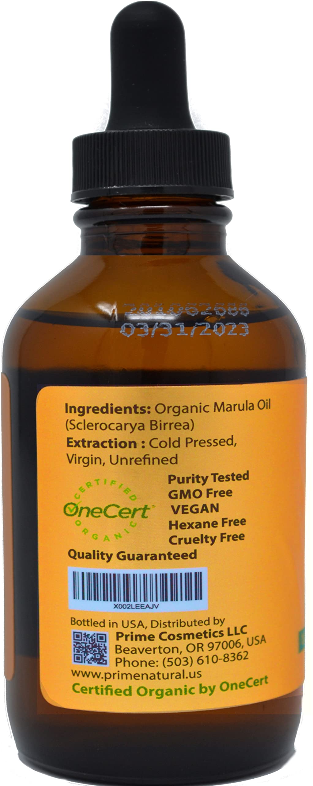 PRIME NATURAL oil texture on fingertip showing lightweight absorption benefit
