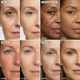 Prime Prometics applying concealer under-eye demonstrating natural brightening effect