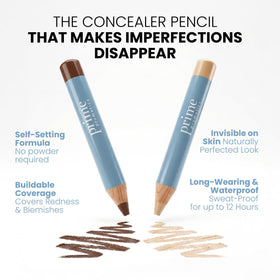 Prime Prometics concealer pencil held in hand demonstrates size and travel-friendly convenience benefit