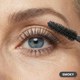Prime Prometics lashes before and after two coats showing dramatic length