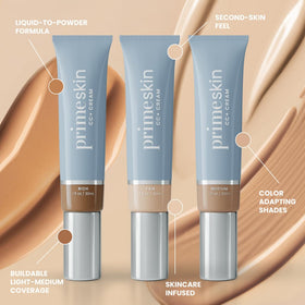 Prime Prometics in a makeup bag with mature woman for effortless routine
