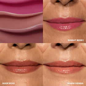 PRIME PROMETICS woman applying lip oil outdoors showing sun protection