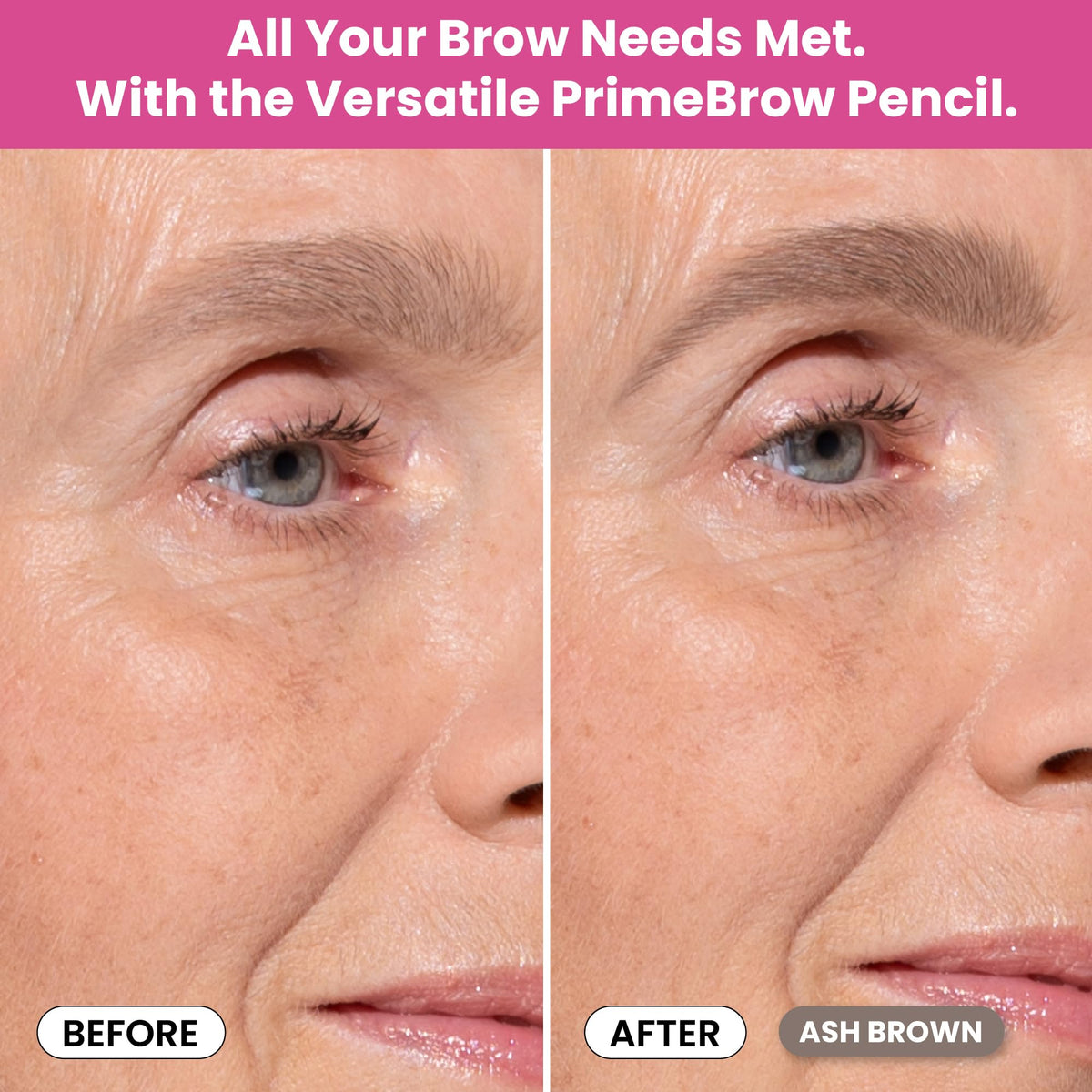 PRIME PROMETICS pencil in use filling a sparse brow for natural enhancement