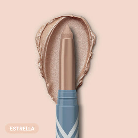 prime prometics applying stick to eyelid demonstrating instant brightening