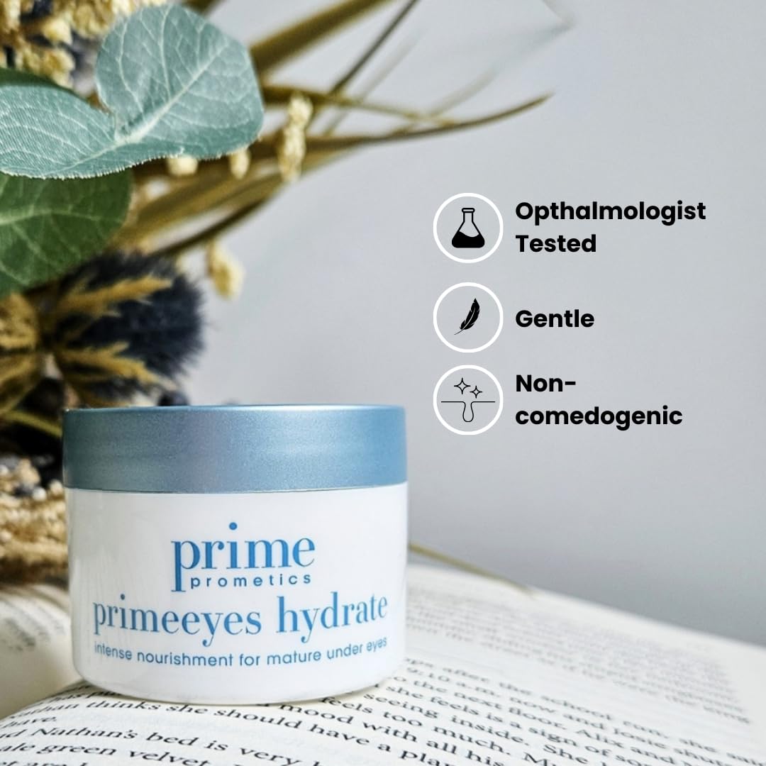 PRIME PROMETICS PrimeEyes on vanity with mirror to show daily routine boost to youthful look