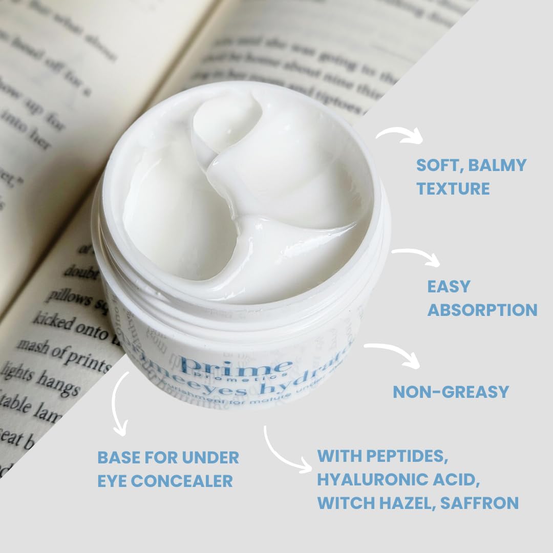 PRIME PROMETICS PrimeEyes open jar texture close-up highlighting smooth cream for quick absorption