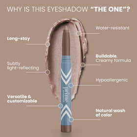 PRIME PROMETICS PrimeEyes texture swatch highlighting creamy, blendable finish