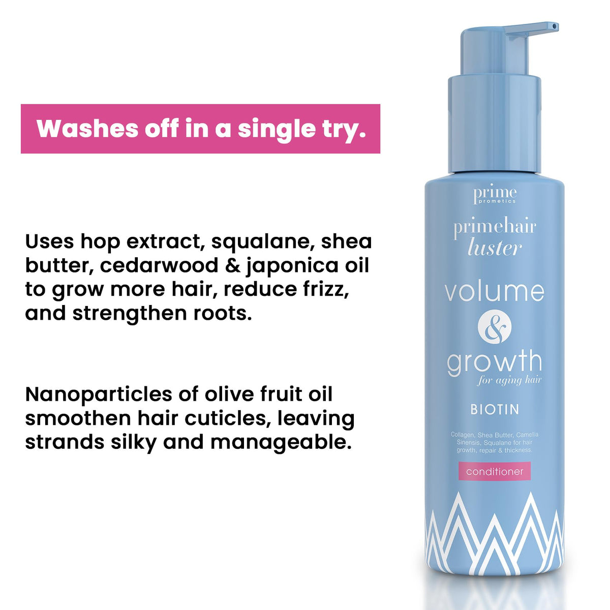 PRIME PROMETICS creamy conditioner texture showing smoothing benefit