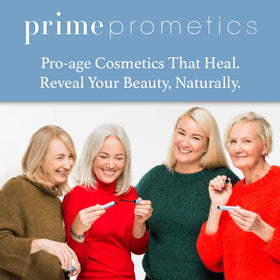 Prime Prometics label close-up listing vitamins A C E and gentle actives