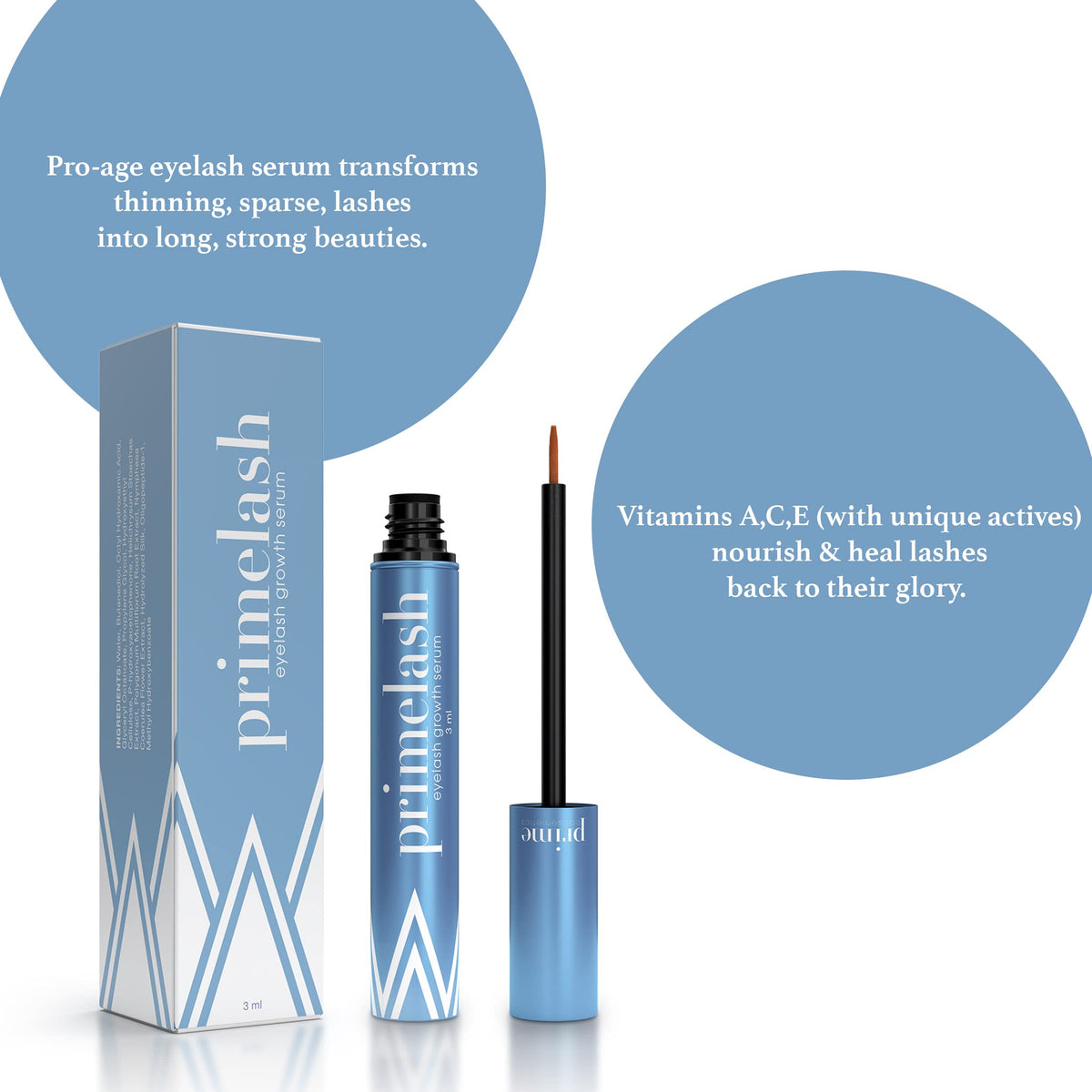 Prime Prometics serum texture drop highlighting gentle vitamin-rich formula