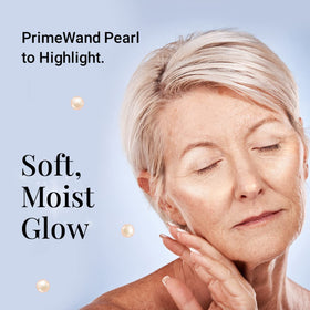 Prime Prometics application on cheekbone creating a lifted, youthful radiance