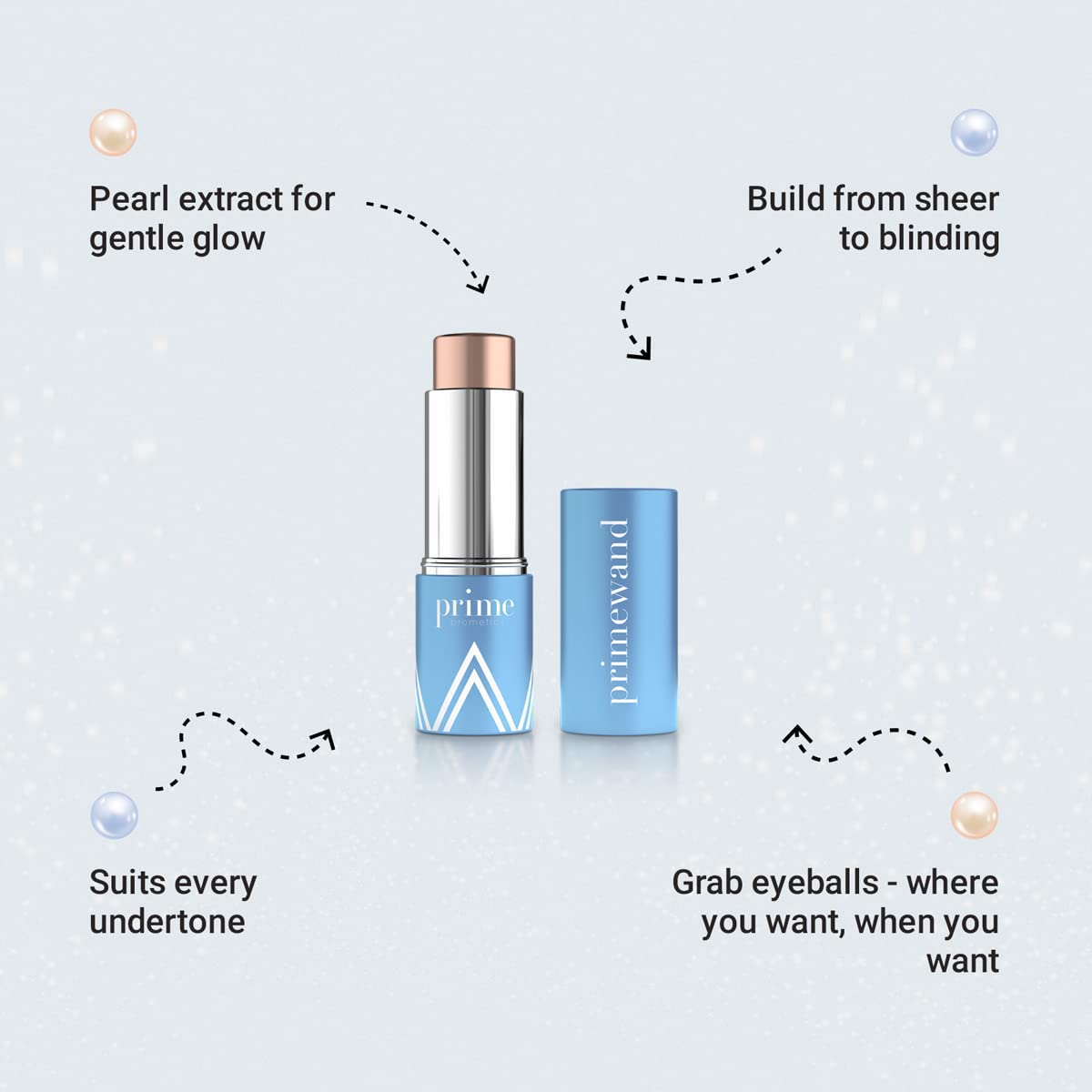 Prime Prometics close-up of PrimeWand Pearl texture highlighting smooth blend