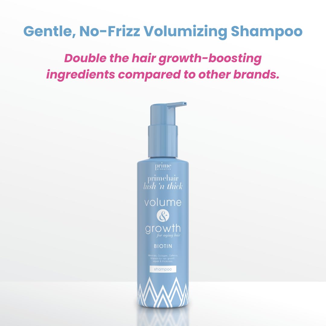 PRIME PROMETICS pump dispensing shampoo demonstrating easy use