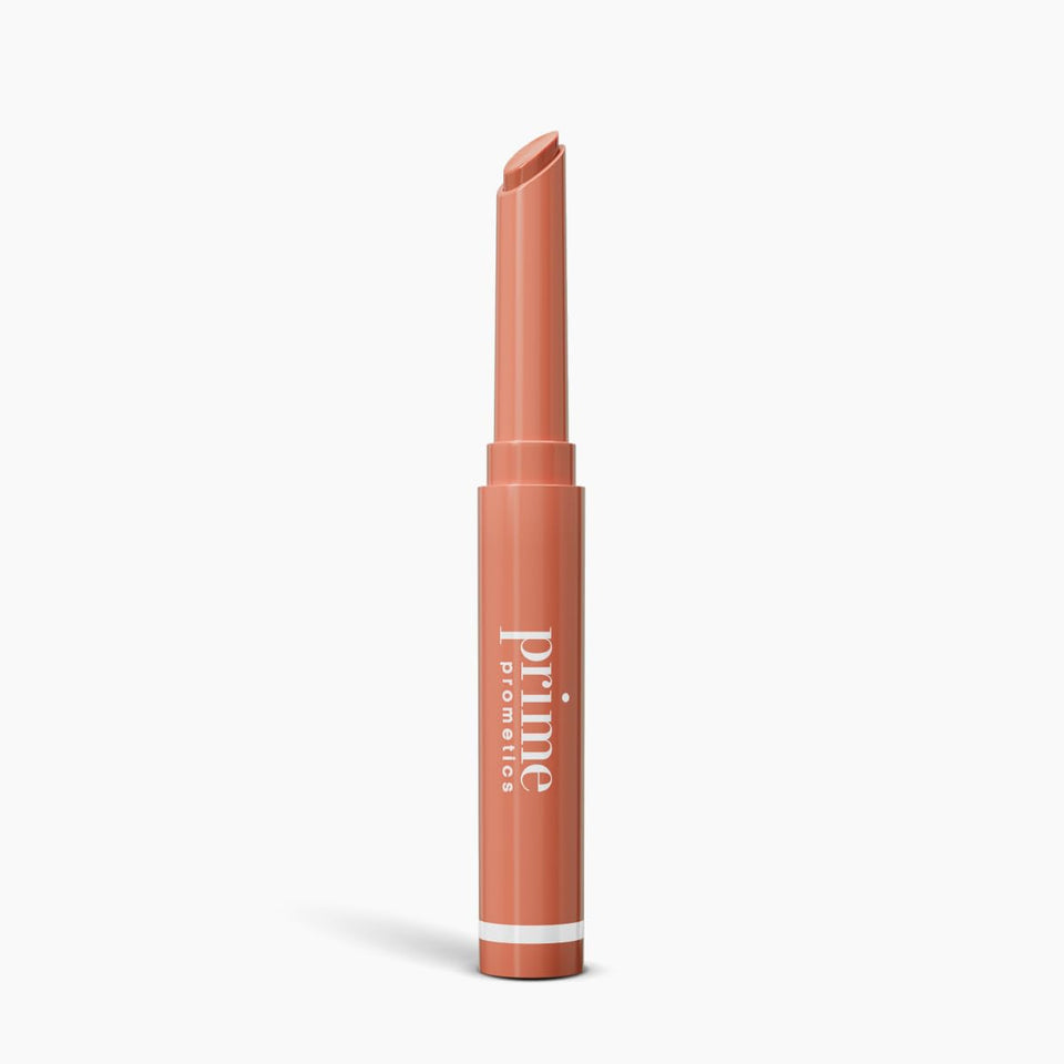 PRIME PROMETICS primeLip front packaging showing shade and slim stick benefit